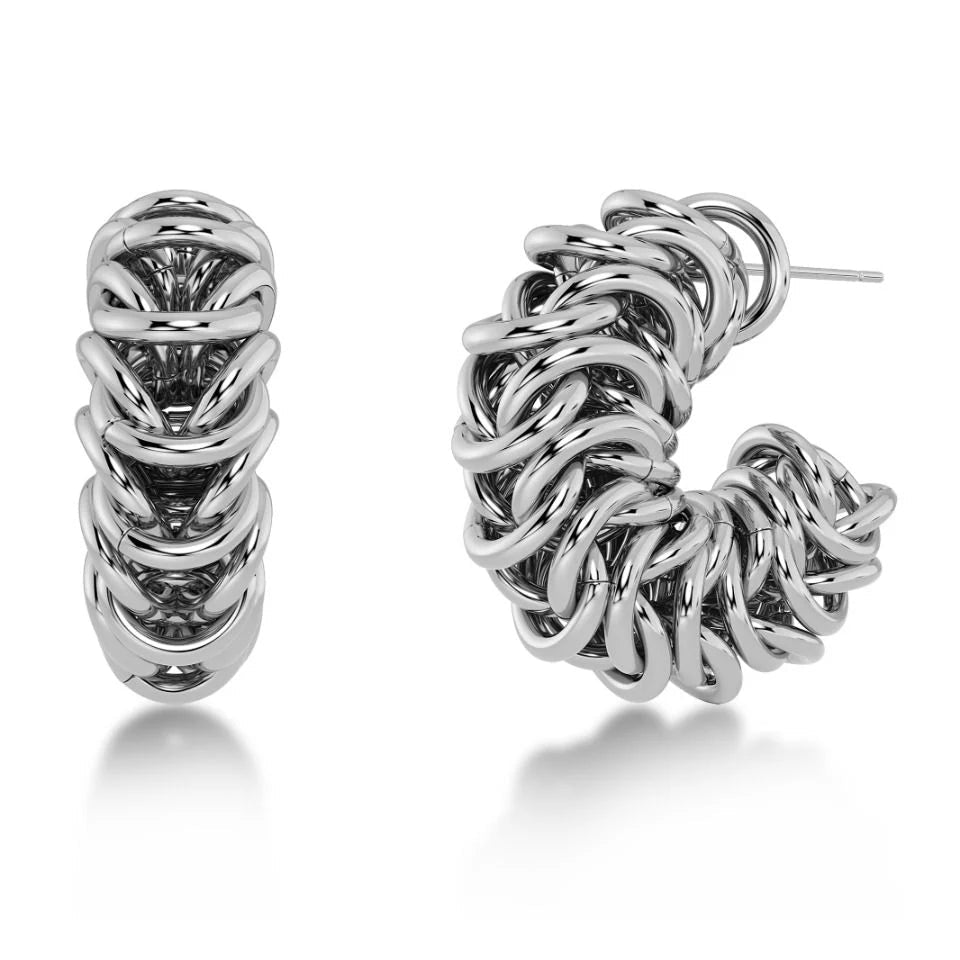 Edblad Kolczyki Palazzo Chain Hoops Steel