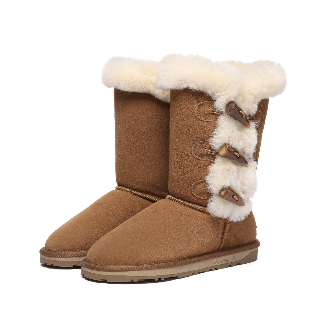 EVERAU Ashy Chestnut Tall Boots Botki Brązowe