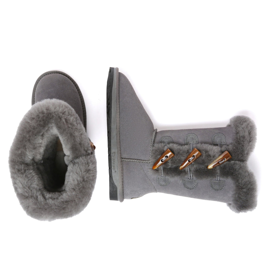 EVERAU Ashy Grey Tall Boots Botki Szare