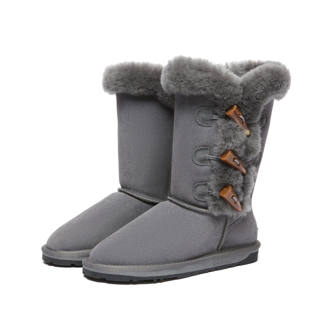 EVERAU Ashy Grey Tall Boots Botki Szare