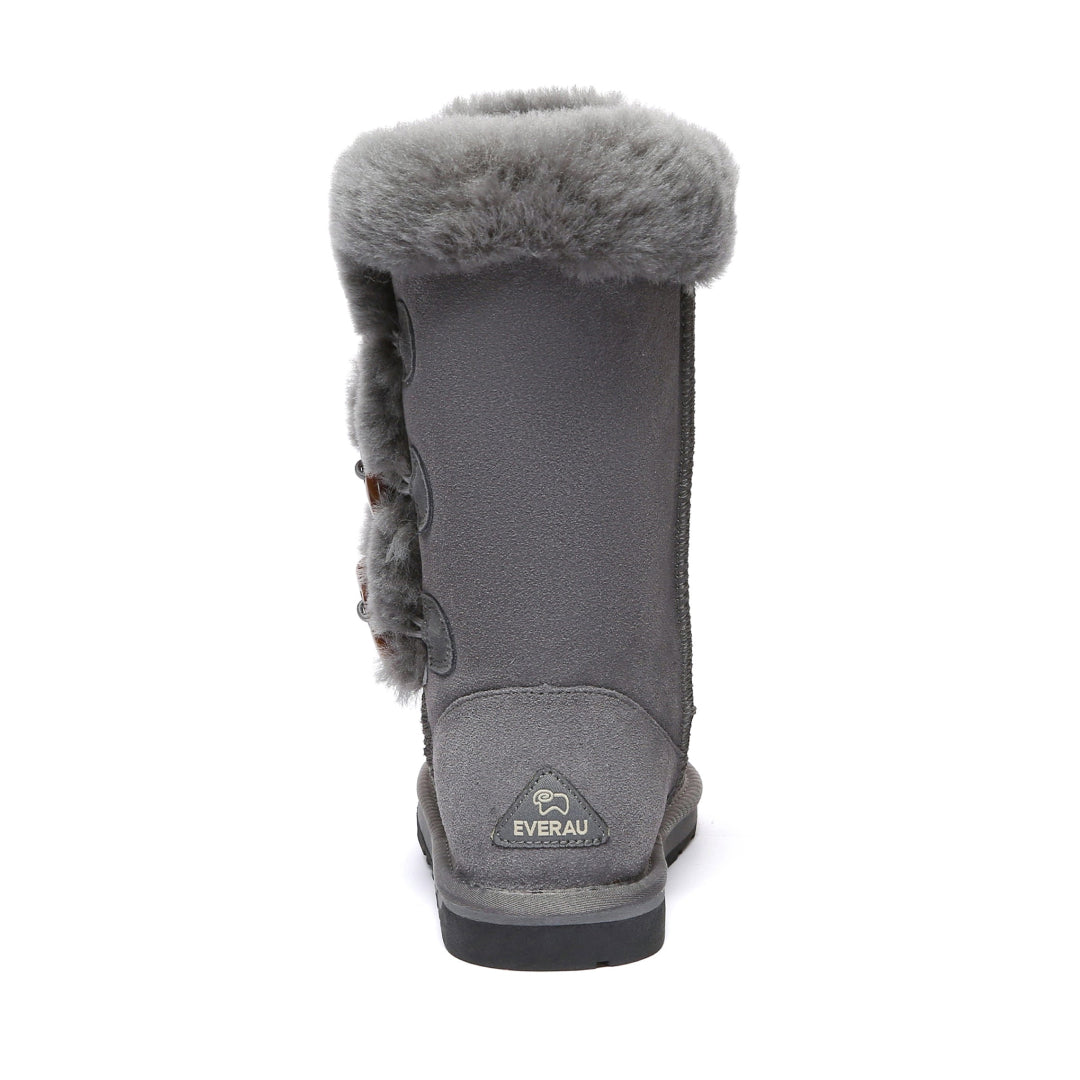 EVERAU Ashy Grey Tall Boots Botki Szare