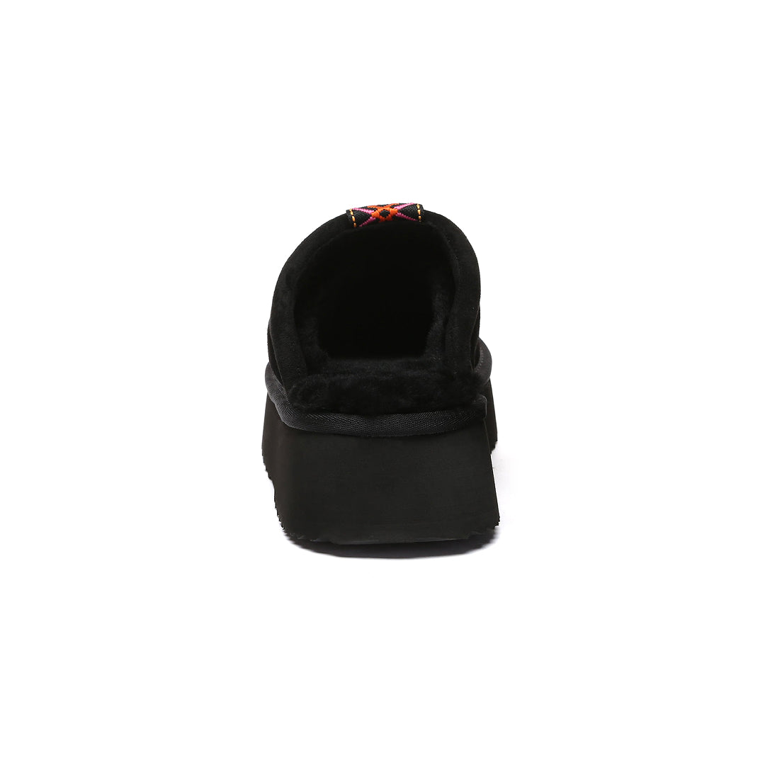 EVERAU Caspian Black Platform Slippers Kapcie Czarne