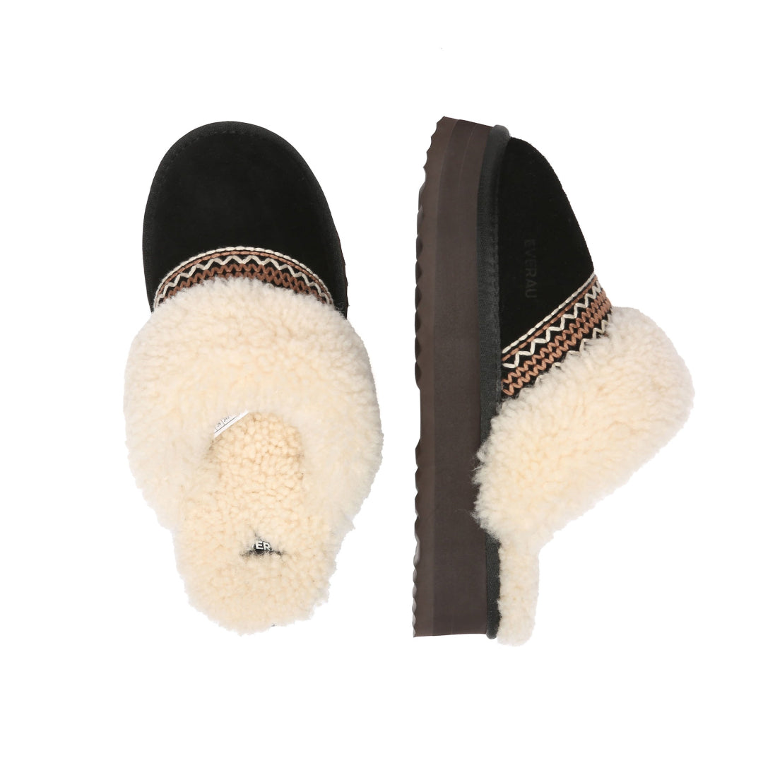 EVERAU Crake Black Platform Slippers Kapcie Czarne