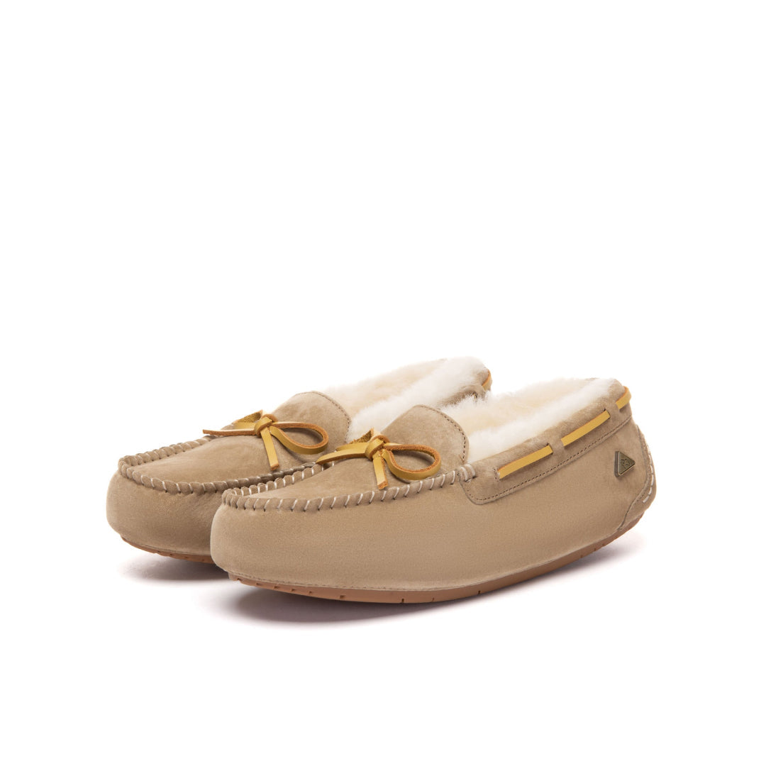 EVERAU Crested Brown Leather Loafers Loafersy Brązowe