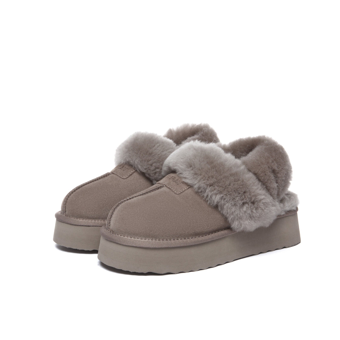 EVERAU Fantail Brown Leather Slippers With Two Removable Straps Kapcie Brązowe