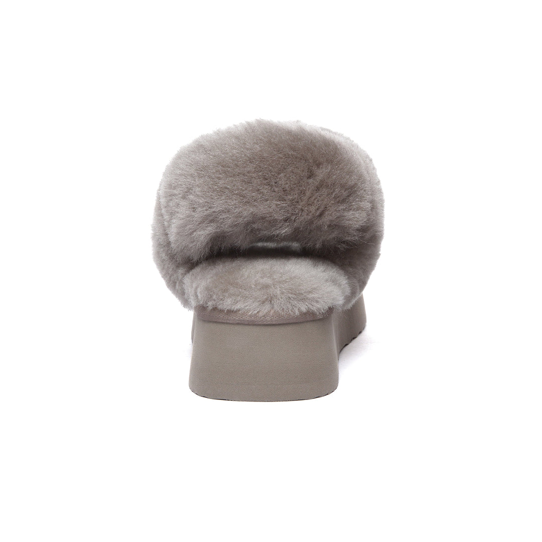 EVERAU Fantail Leather Slippers With Two Removable Straps Kapcie Brązowe