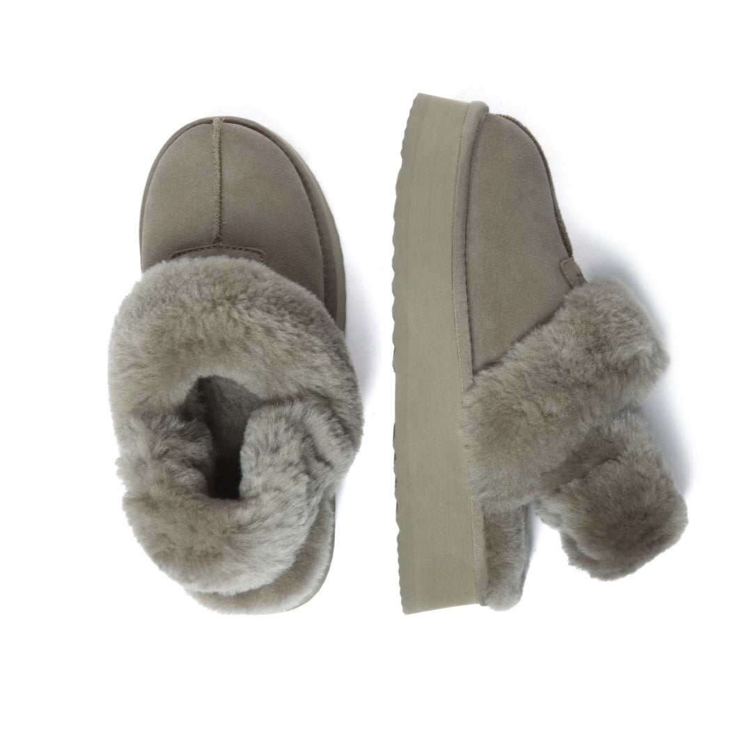 EVERAU Fantail Leather Slippers With Two Removable Straps Kapcie Zielone