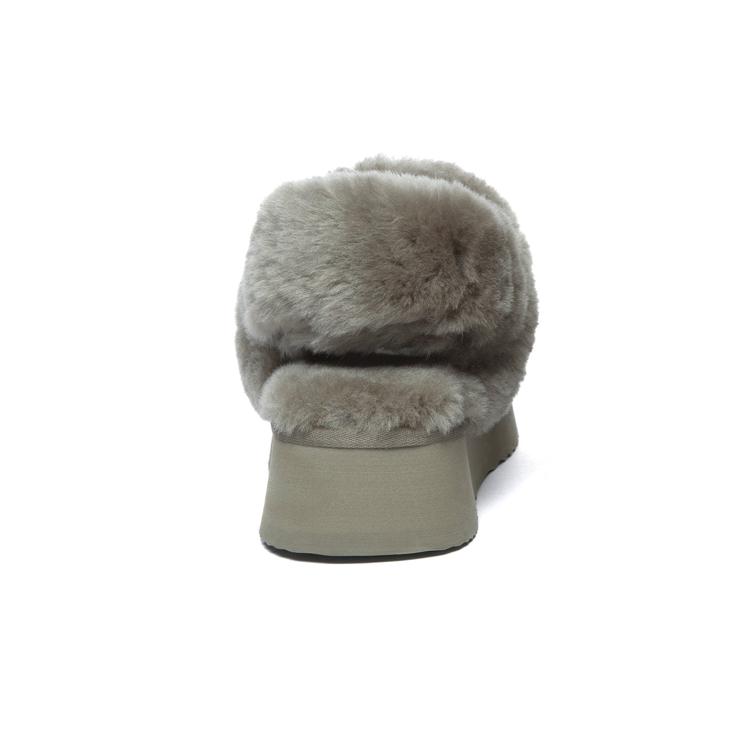 EVERAU Fantail Leather Slippers With Two Removable Straps Kapcie Zielone