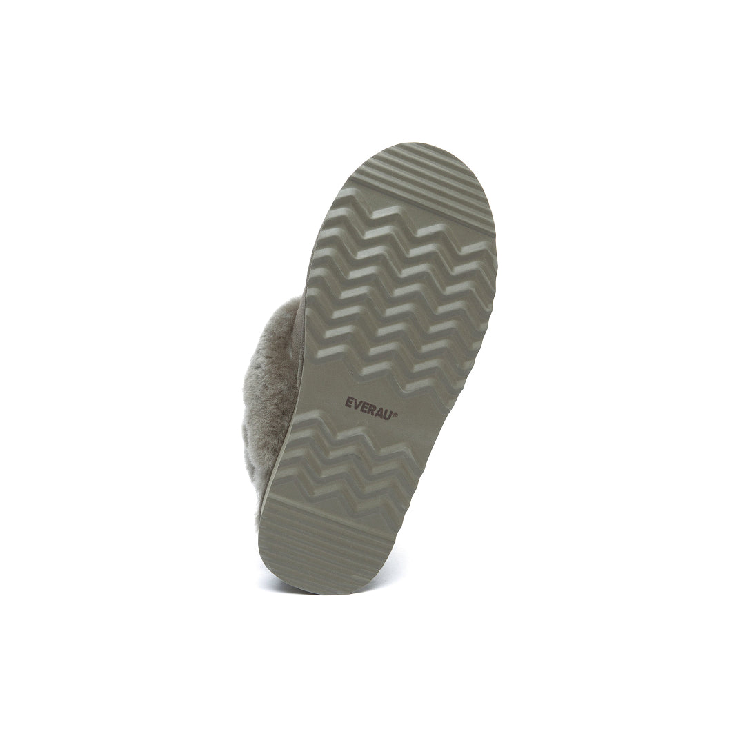 EVERAU Fantail Leather Slippers With Two Removable Straps Kapcie Zielone