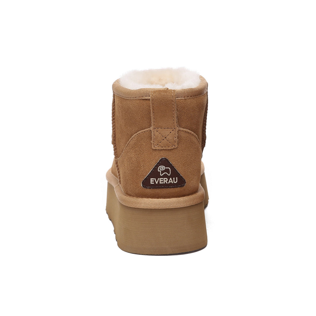 EVERAU Heron Chestnut Ultra Mini Platform Boots Botki Brązowe