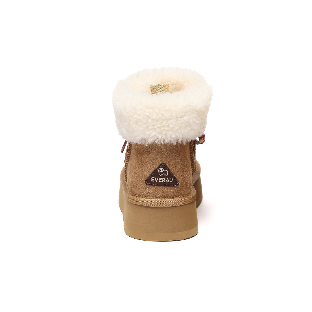 EVERAU Lapwing Chestnut Ankle Platform Boots Botki Brązowe