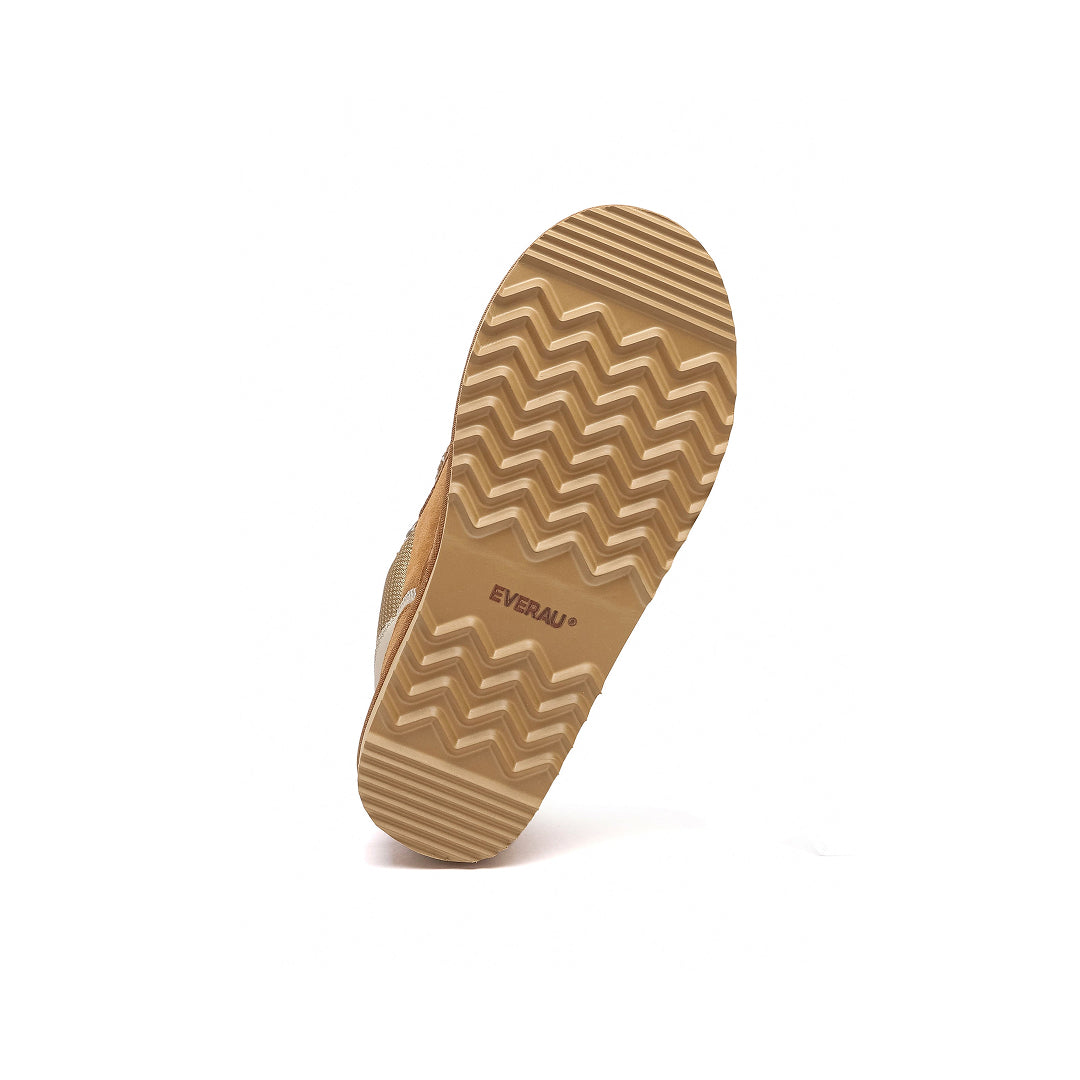 EVERAU Marbled Chestnut Lace Up Platform Sneakersy Brązowe