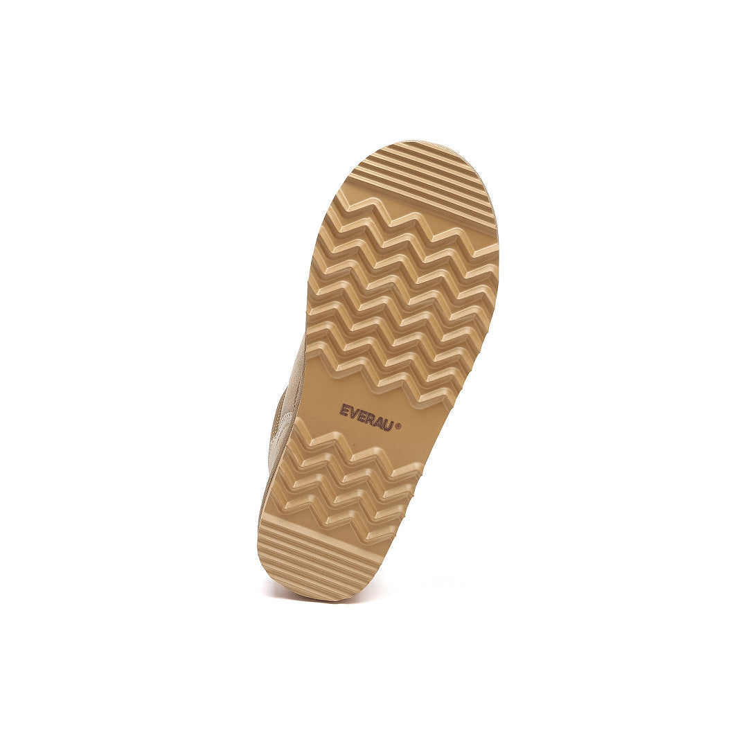 EVERAU Marbled Sand Lace Up Platform Sneakersy Beżowe