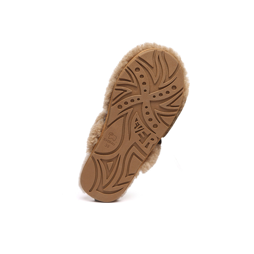 EVERAU Moorhen Brown Bow Slippers Kapcie Brązowe