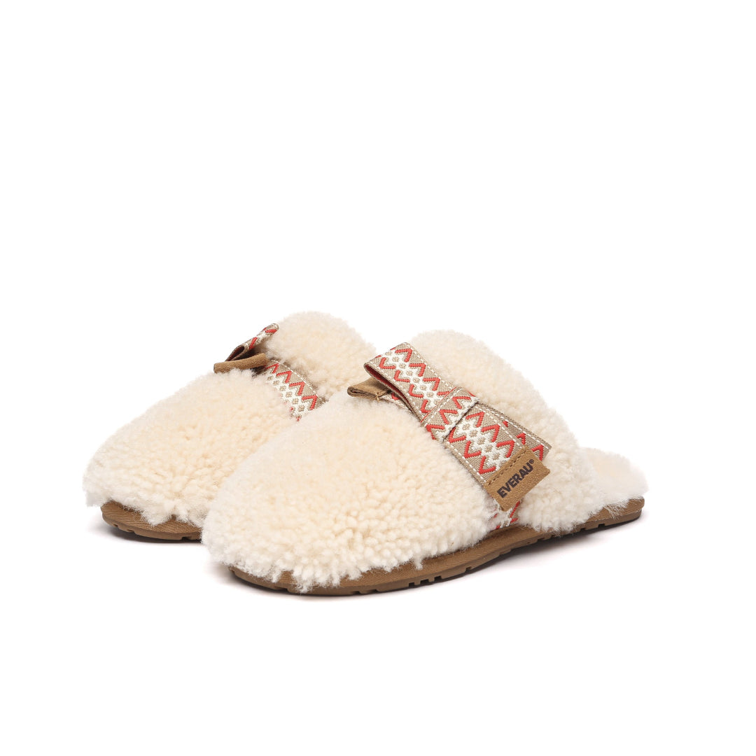 EVERAU Moorhen Cream Bow Slippers Kapcie Beżowe
