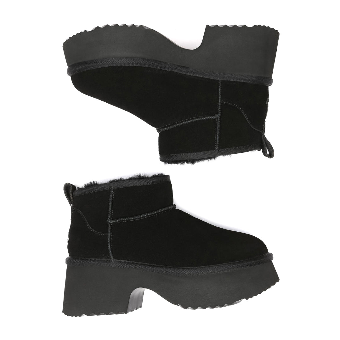 EVERAU Nicobar Black Mid Boots Botki Czarne