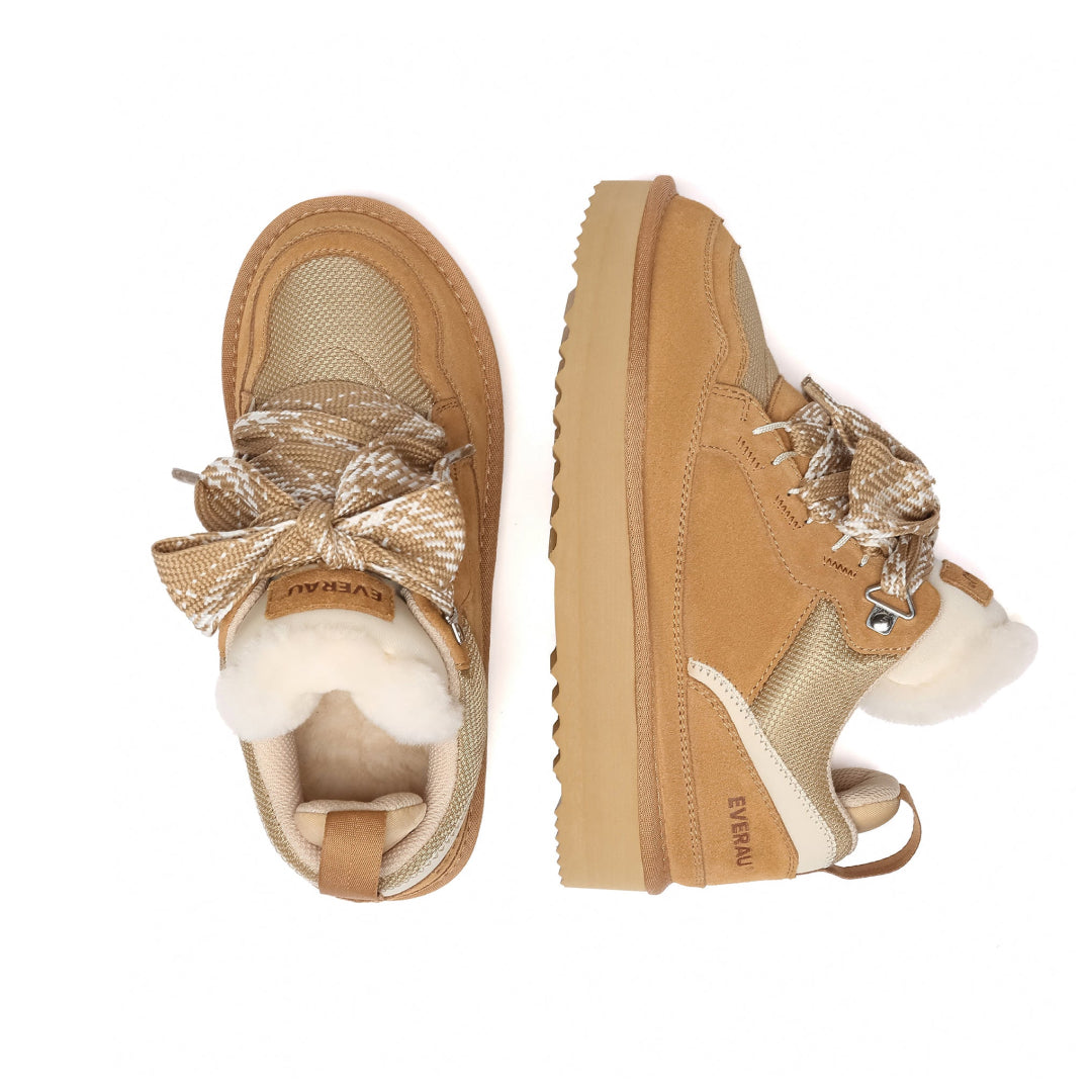 EVERAU Papuan Chestnut Lace Up Sneakersy Brązowe