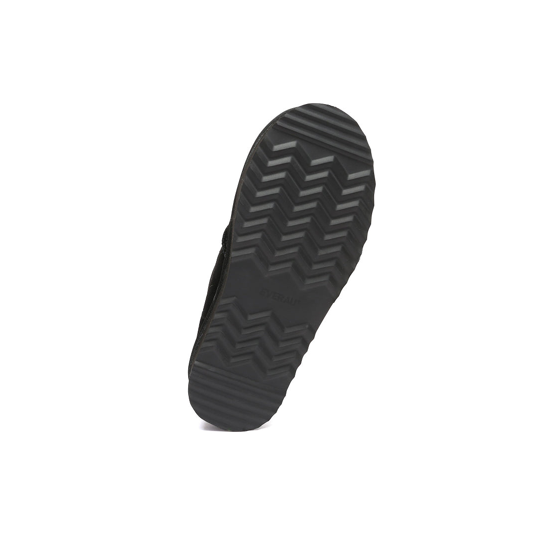 EVERAU Plumed Black Ankle Platform Baleriny Czarne