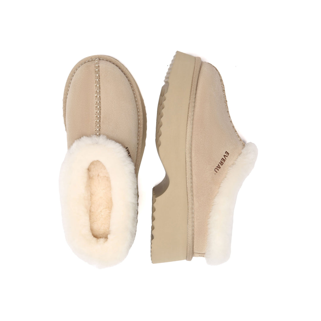 EVERAU Savanna Chunky Platform Boots Botki Beżowe