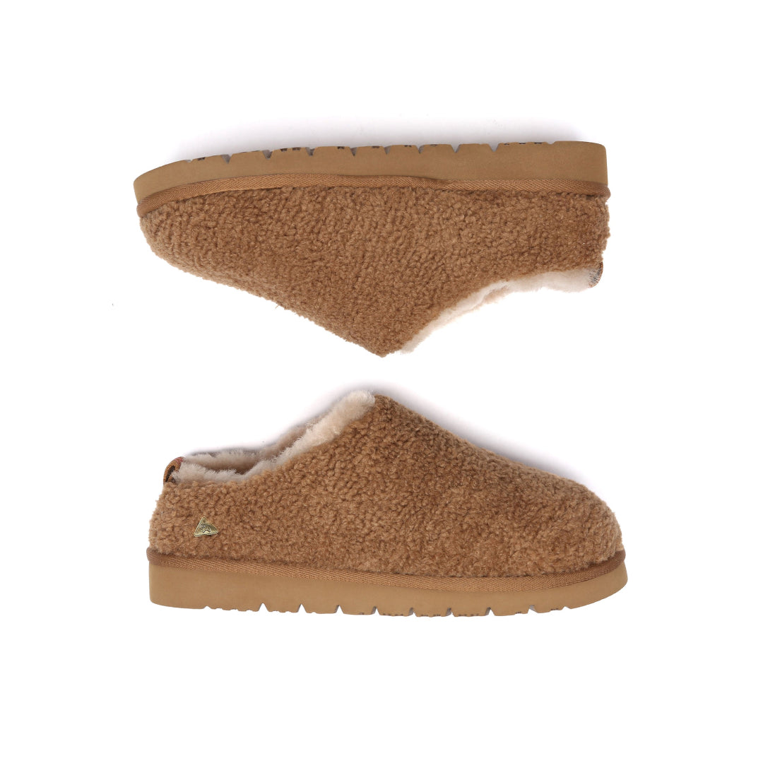 EVERAU Snipe Chestnut Plush Ankle Slippers Kapcie Brązowe