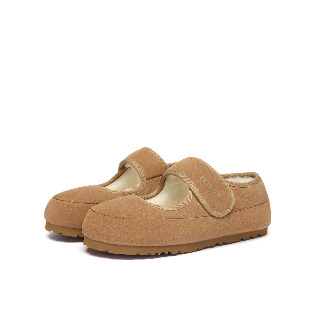 EVERAU Teal Chestnut Adjustable Strap Baleriny Brązowe