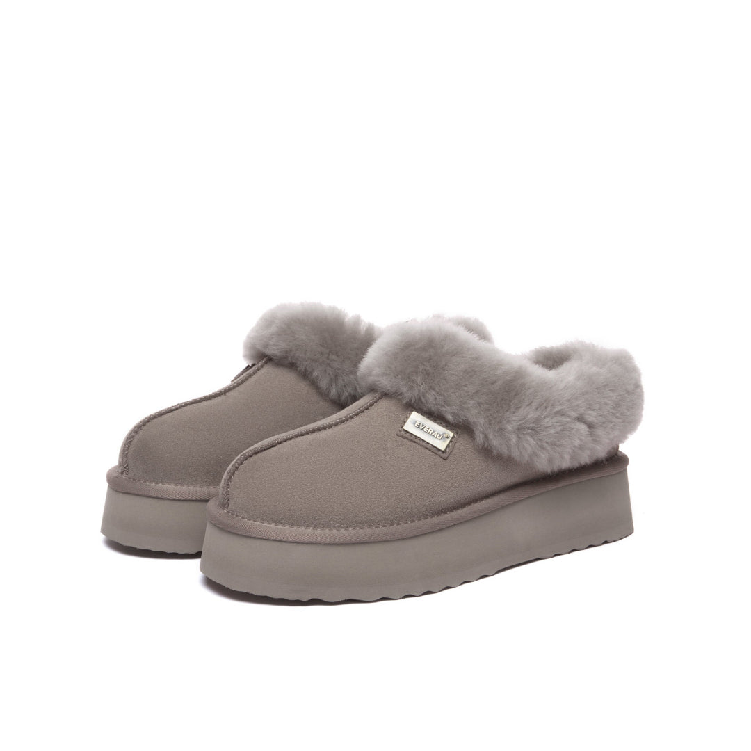 EVERAU Topknot Brown Leather Slippers Kapcie Brązowe