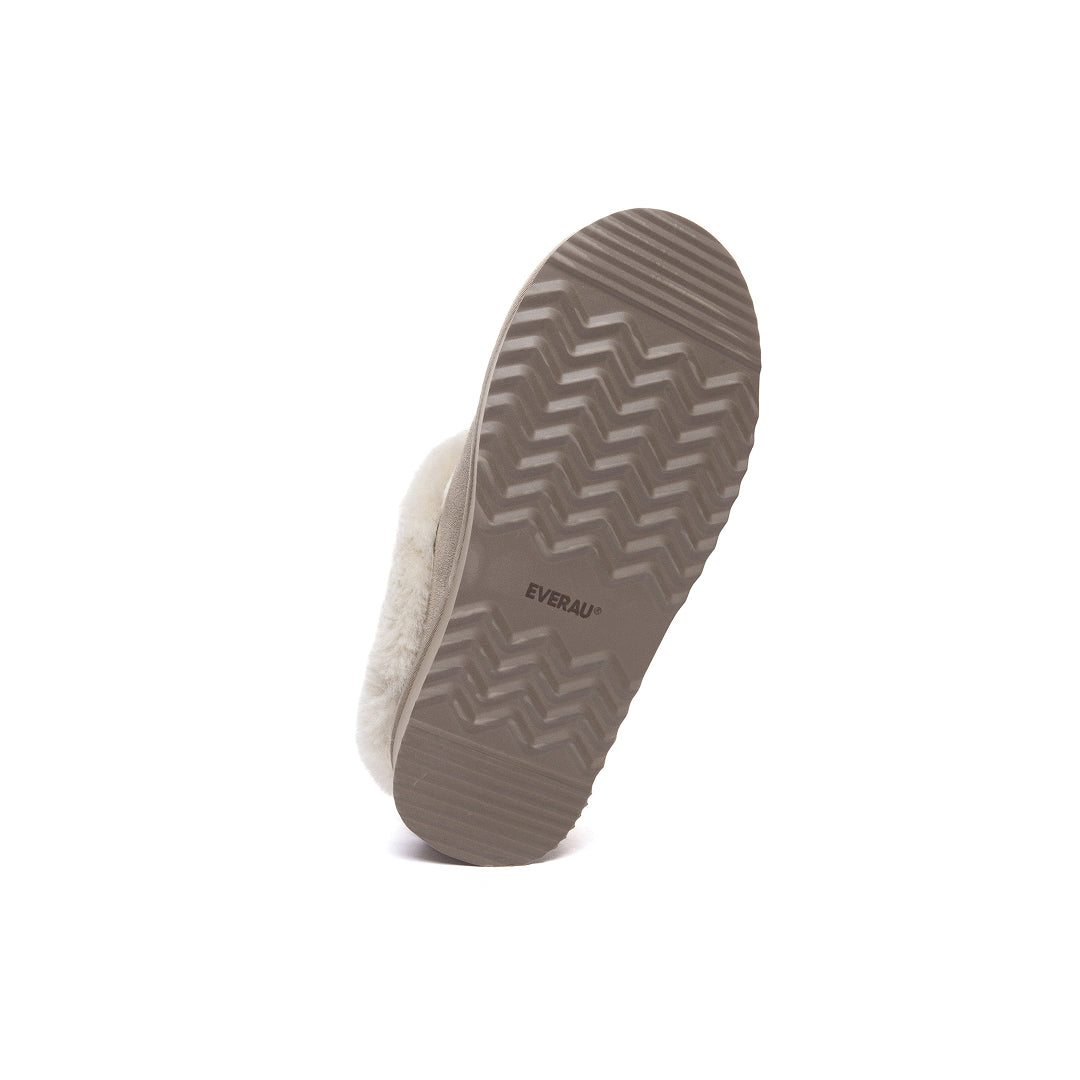 EVERAU Topknot Sand Leather Slippers Kapcie Beżowe