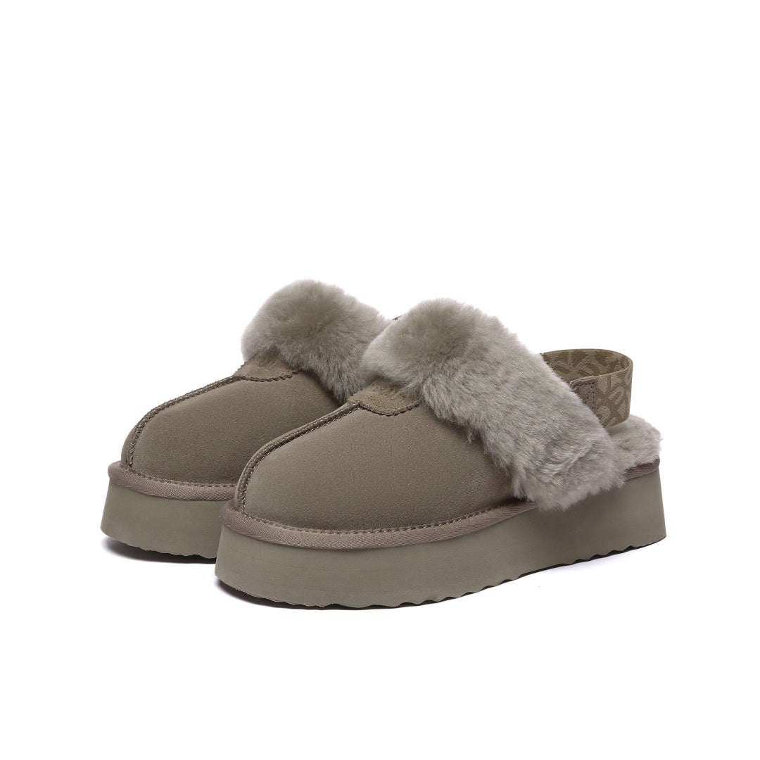 EVERAU Wagtail Brown Platform Slippers Kapcie Brązowe