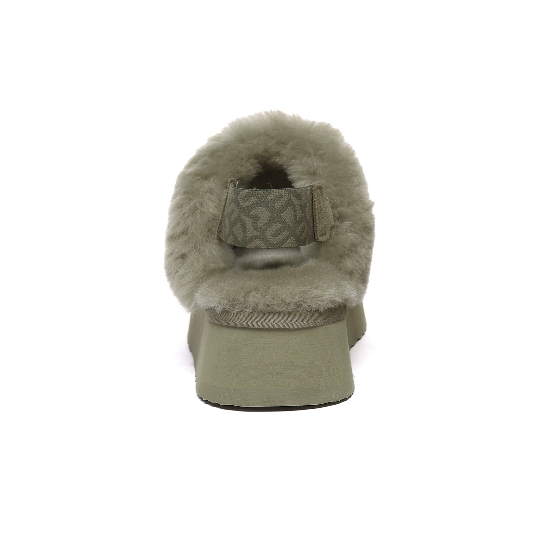 EVERAU Wagtail Caribou Platform Slippers Kapcie Zielone