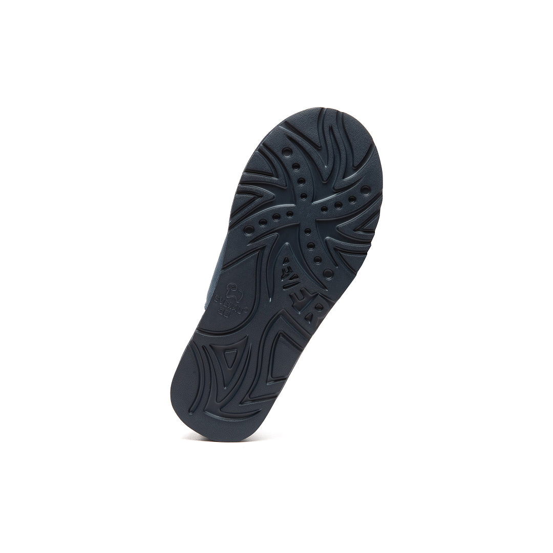 EVERAU Wigeon Denim Blue Leather Slippers Niebieskie