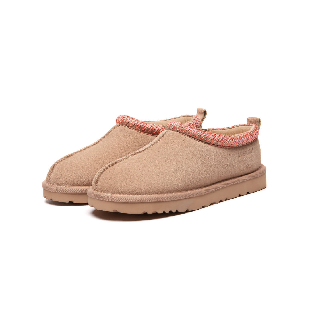 EVERAU Wigeon Blush Pink Leather Slippers Różowe