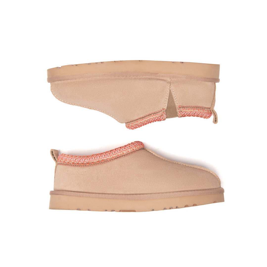EVERAU Wigeon Blush Pink Leather Slippers Różowe