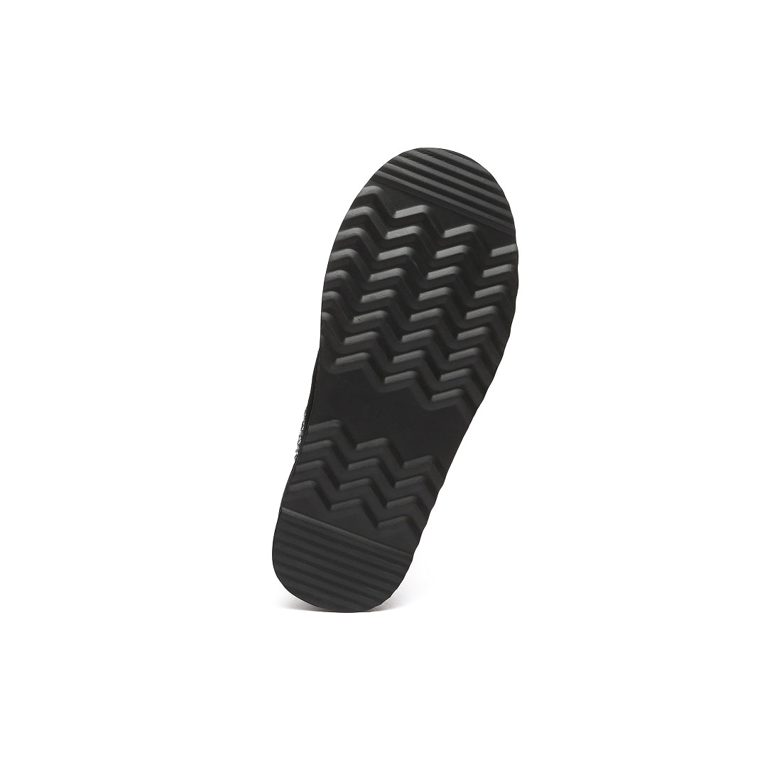 EVERAU Wonga Leather Slippers Kapcie Czarne