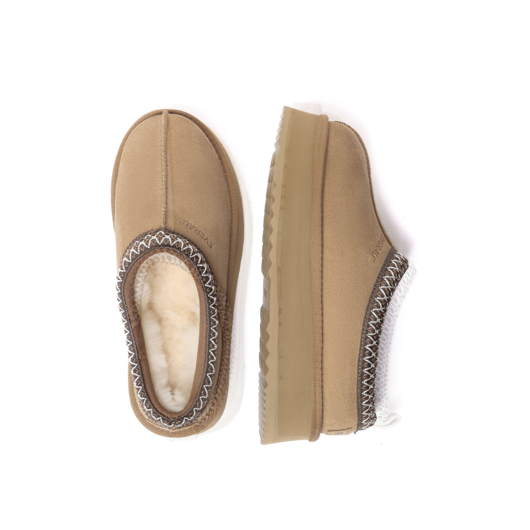 EVERAU Wonga Leather Slippers Kapcie Brązowe