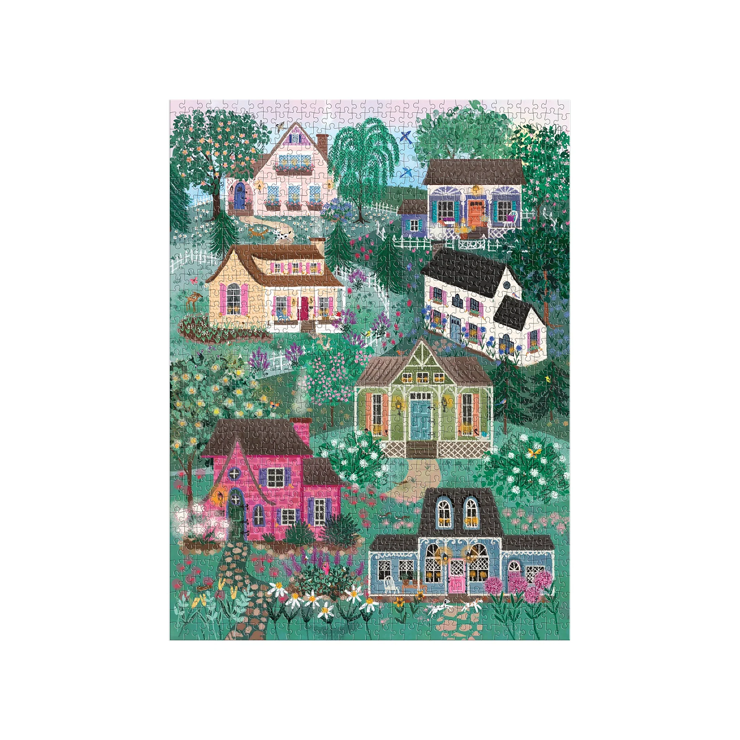 Galison Puzzle The Cottage Hill/Domki na wzgórzu - 1000 elementów