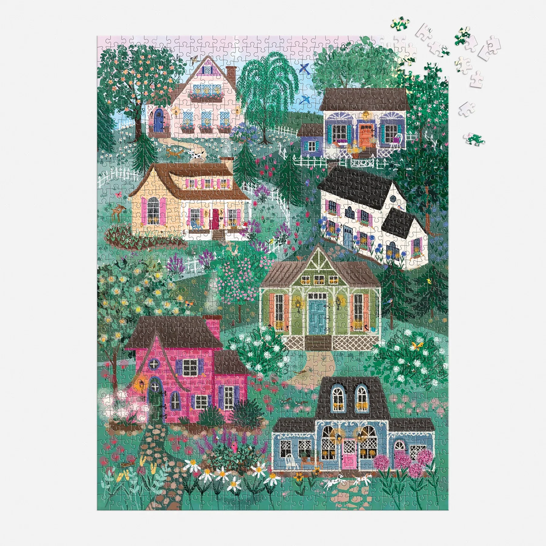 Galison Puzzle The Cottage Hill/Domki na wzgórzu - 1000 elementów