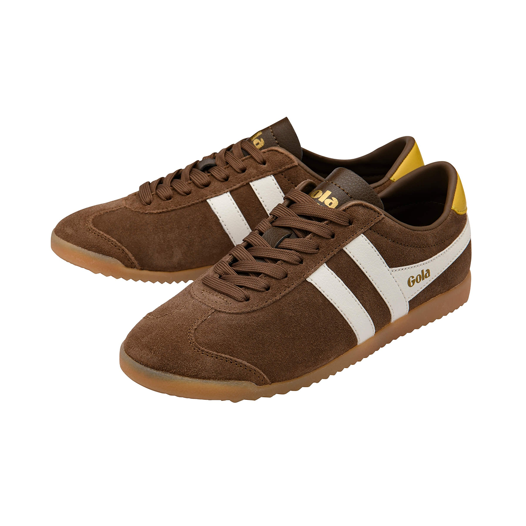 Gola Women's Bullet Suede Trainer Otter/Off White/Pale Gum Sneakersy Damskie Brązowe