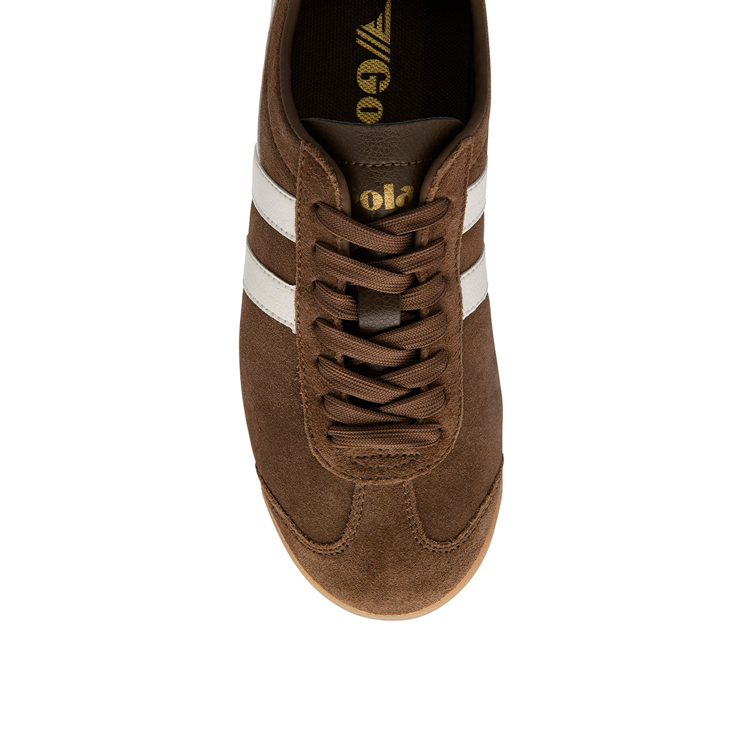 Gola Women's Bullet Suede Trainer Otter/Off White/Pale Gum Sneakersy Damskie Brązowe