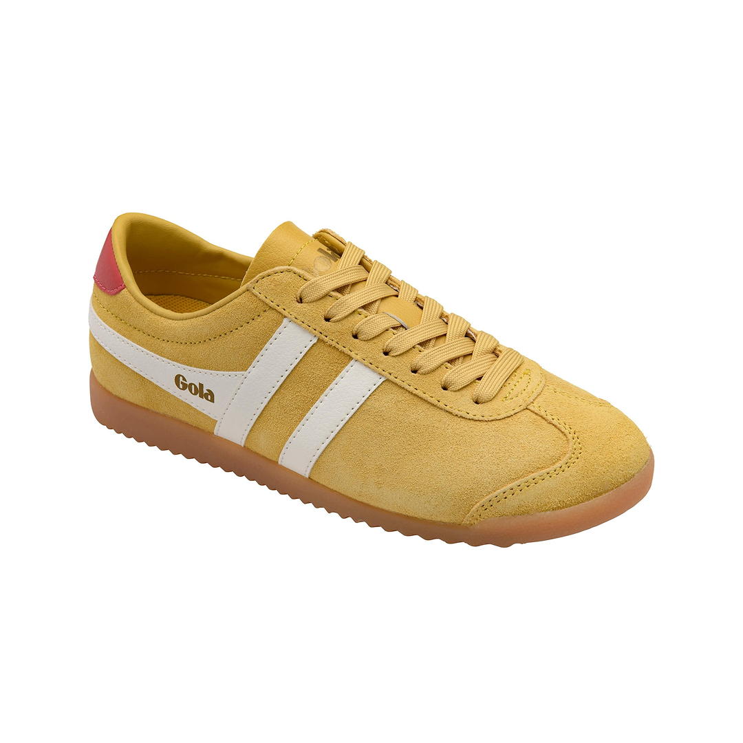 Gola Women's Bullet Suede Trainer Pollen/Off White/Pale Gum Sneakersy Damskie Żółte