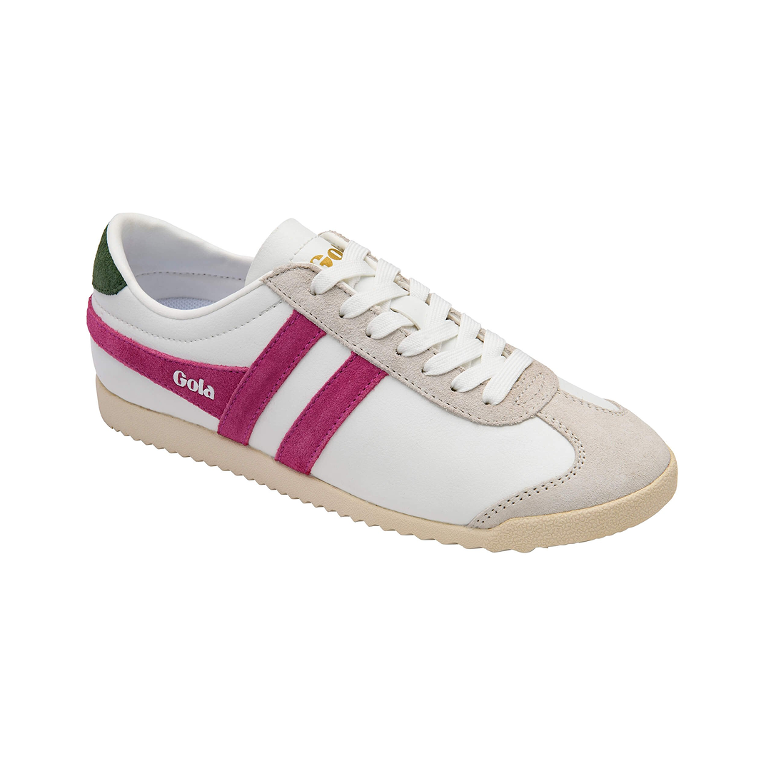 Gola Women's Bullet Pure Trainer White/Fuchsia/Garden Green Sneakersy Damskie Białe