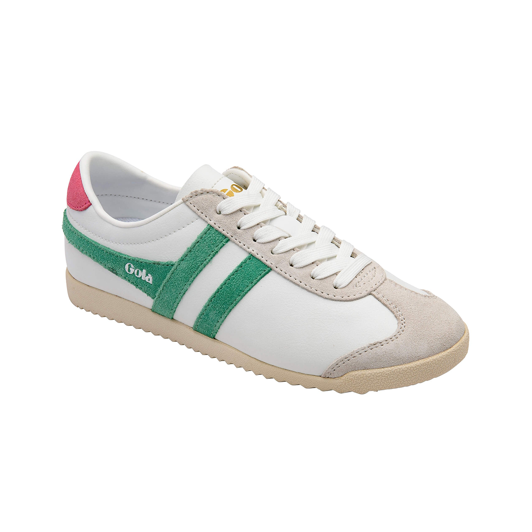 Gola Women's Bullet Pure Trainer White/Jade/Fluro Pink Sneakersy Damskie Białe
