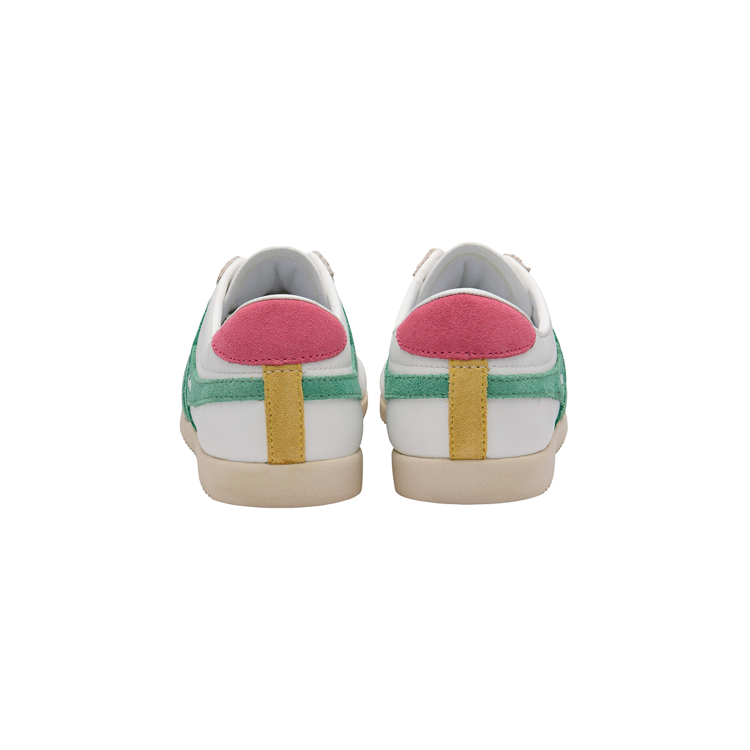 Gola Women's Bullet Pure Trainer White/Jade/Fluro Pink Sneakersy Damskie Białe