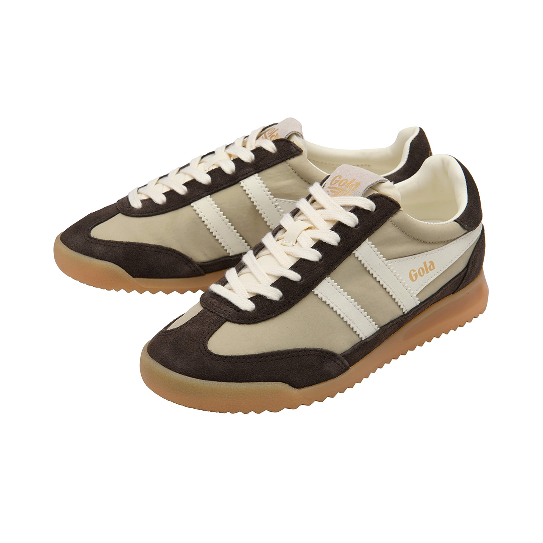 Gola Women's Firefly Trainer Bone/Mocha/Off White Sneakersy Damskie Brązowe