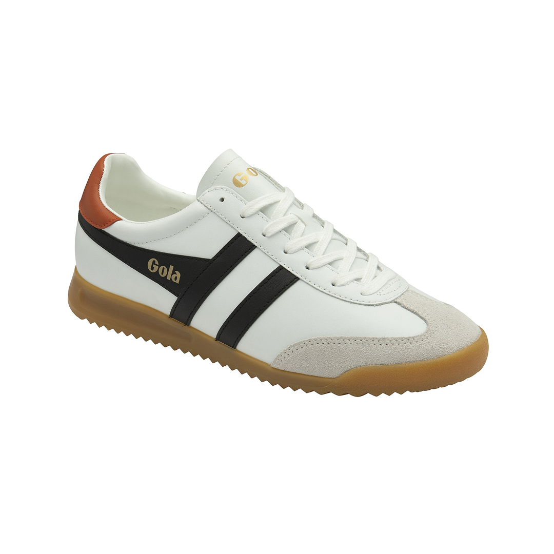 Gola Men's Torpedo Leather Trainer White/Black/Moody Orange Sneakersy Męskie Białe Czarne