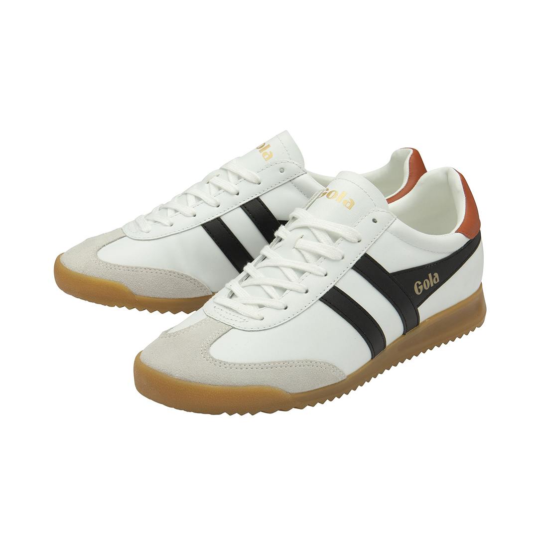 Gola Men's Torpedo Leather Trainer White/Black/Moody Orange Sneakersy Męskie Białe Czarne