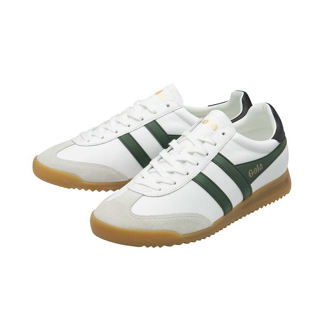 Gola Men's Torpedo Leather Trainer White/Evergreen/Black Sneakersy Męskie Białe Zielone