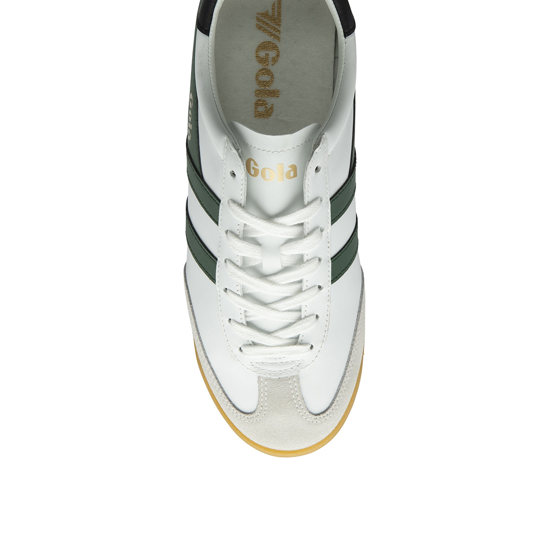 Gola Men's Torpedo Leather Trainer White/Evergreen/Black Sneakersy Męskie Białe Zielone