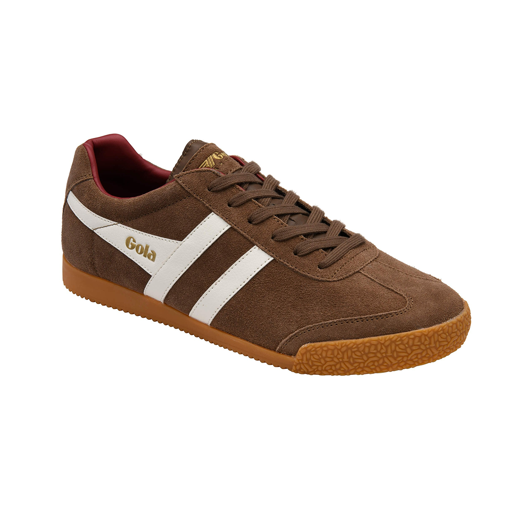 Gola Men's Harrier Trainer Otter/Off White/Deep Red Sneakersy Męskie Brązowe