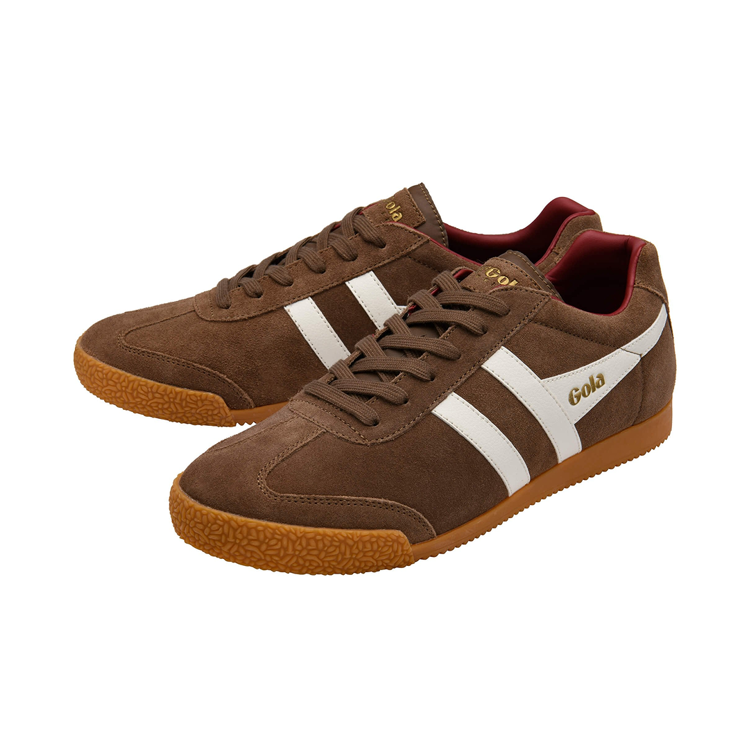Gola Men's Harrier Trainer Otter/Off White/Deep Red Sneakersy Męskie Brązowe