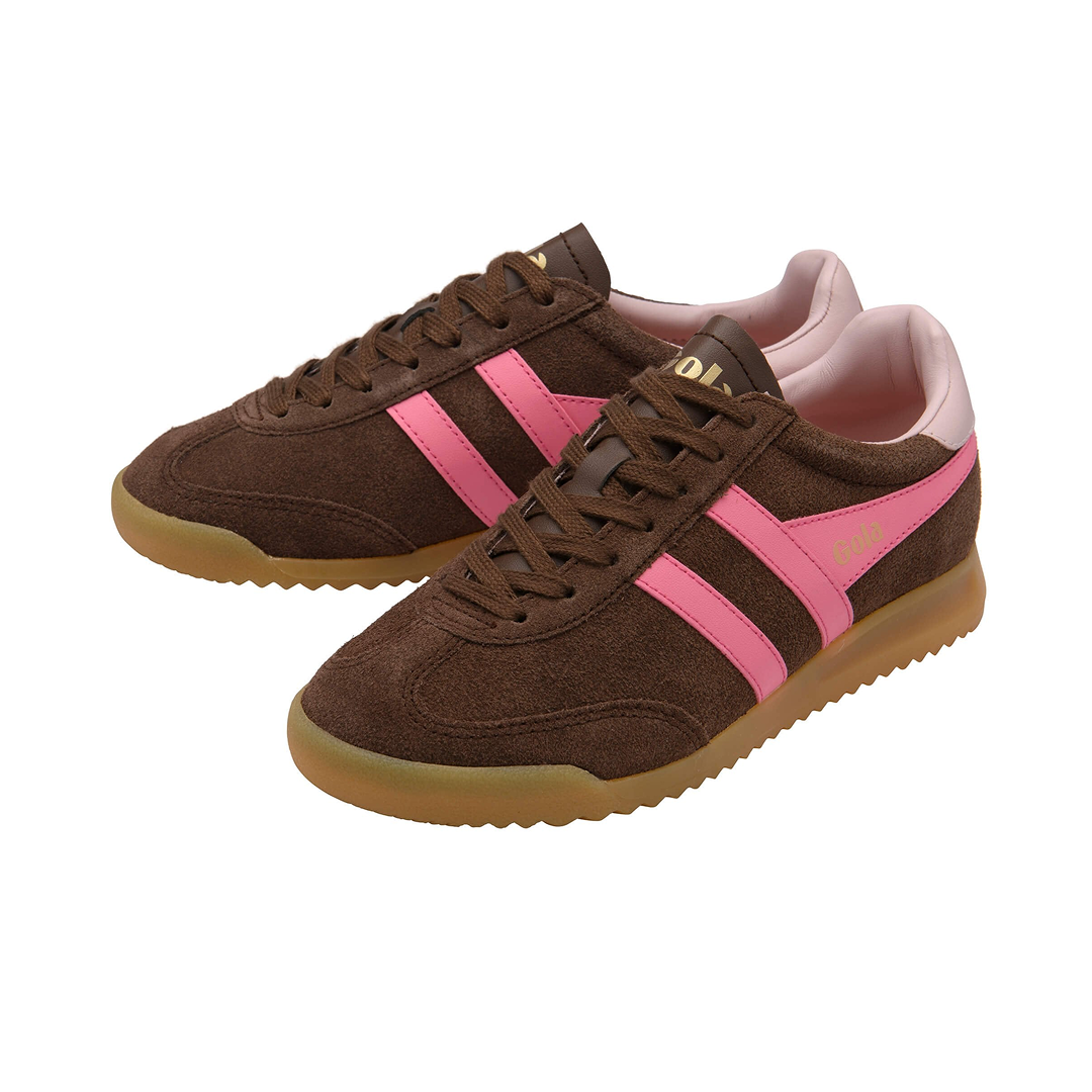 Gola Women's Torpedo Trainer Dark Brown/Fluro Pink/Chalk Pink Sneakersy Damskie Brązowe